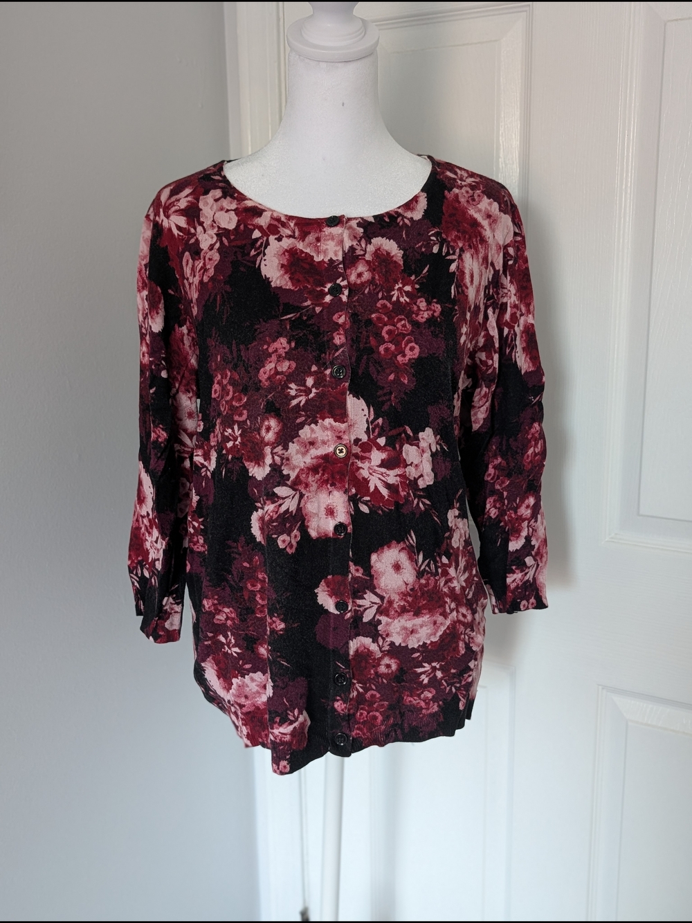 DB by Dress Barn Ladies Button-Down Cardigan with 3/4 Sleeves
